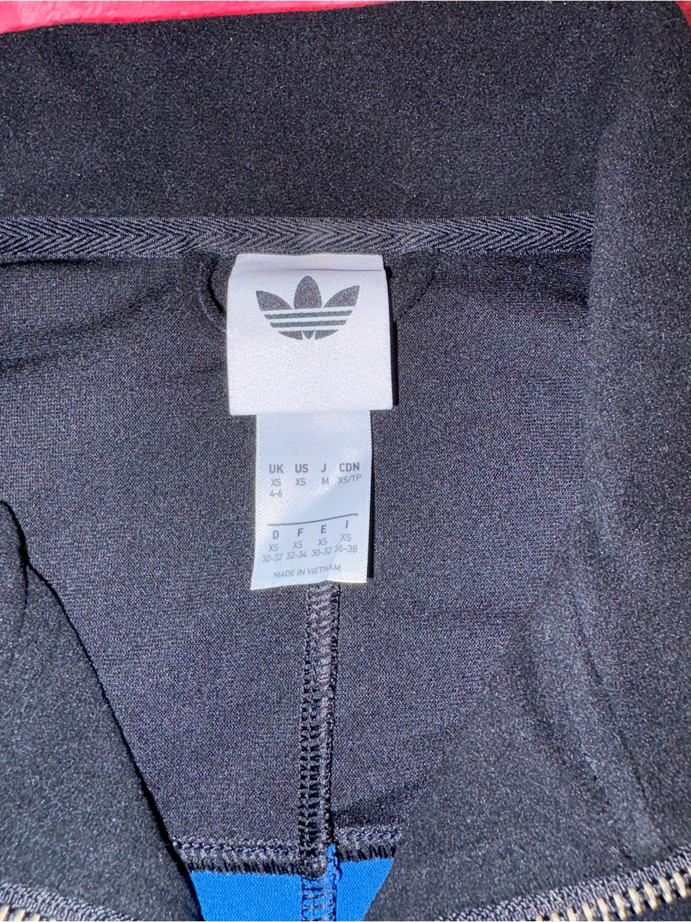 adidas Originals Blocking Track Top Black Blue White Size XSmall EUC - JY2389 - Picture 10 of 10